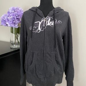 Women’s Nike Gray Zip Up Hooded Sweatshirt